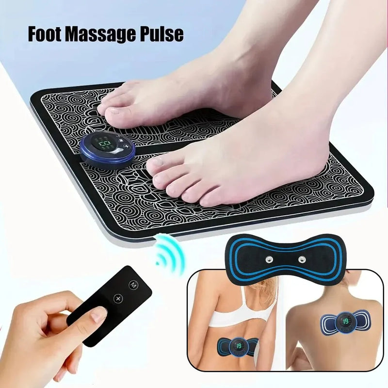 EMS Electric Foot Massager Pad Pulse Massage Patch Relief Pain Relax Feet Neck Back Acupoints Massage Improve Blood Circulation