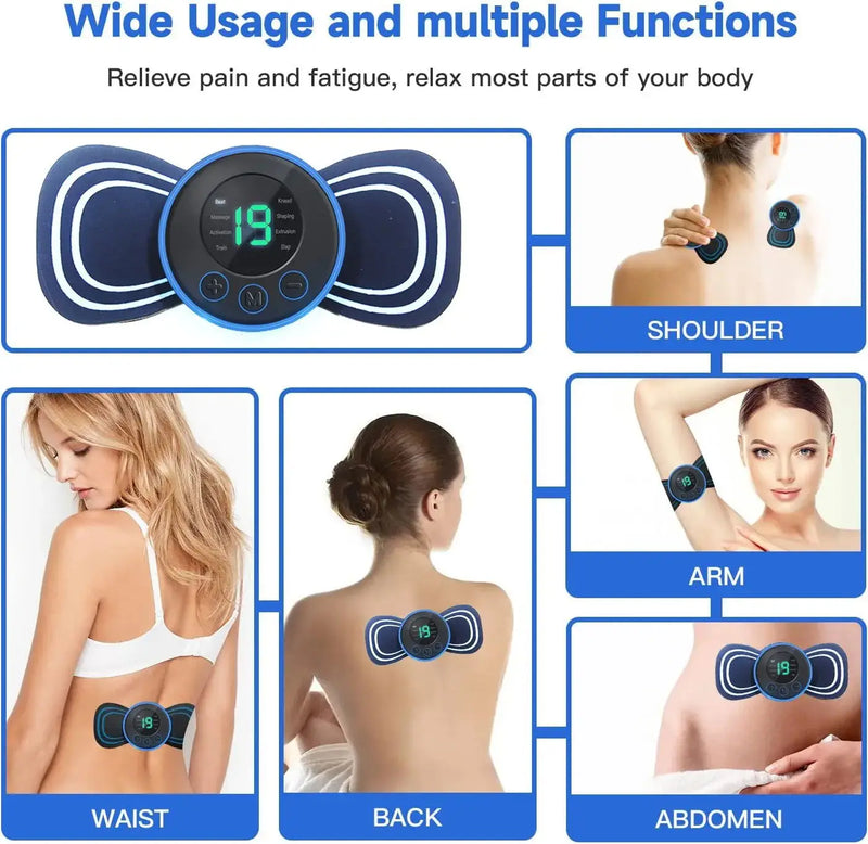 EMS Electric Foot Massager Pad Pulse Massage Patch Relief Pain Relax Feet Neck Back Acupoints Massage Improve Blood Circulation