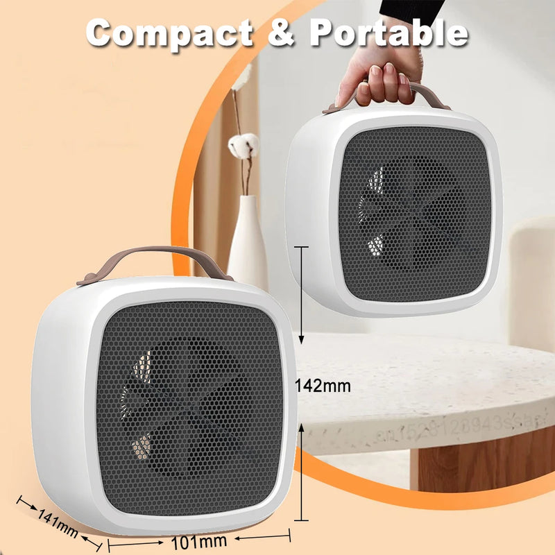 Aquecedor Elétrico 500W Mini Ventiladores de Aquecimento Pequeno Portátil PTC Aquecedor Soprador de Ar Quente Aquecedor de Espaço de Mesa para Casa Banheiro Escritório