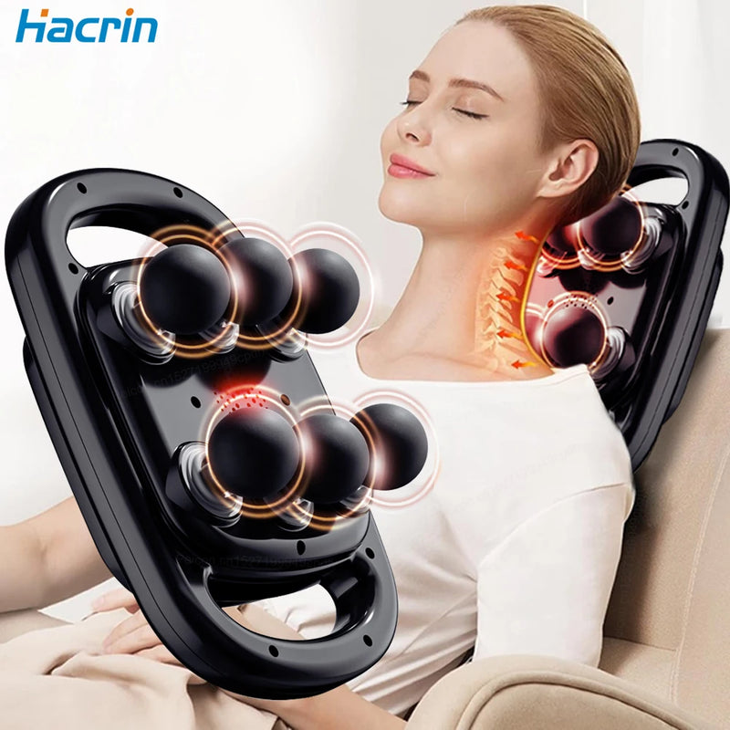 Fascia Gun Muscle Massager Gun Six Heads High Frequency Neck Waist Massage Machine Shoulder Fitness Equipment Neck Fascia Gun